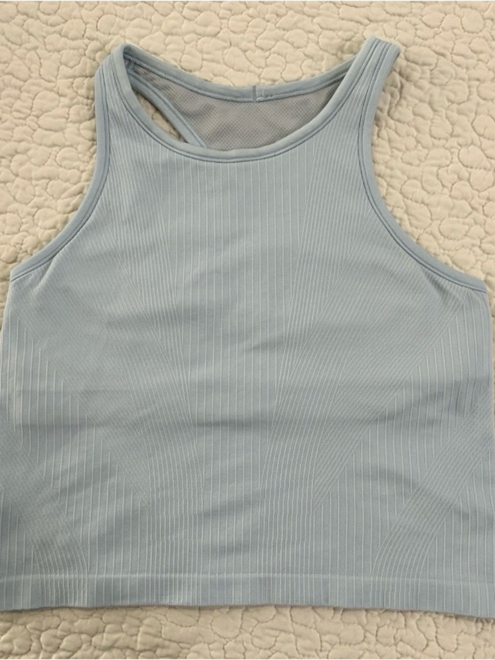 lululemon Ebb to Street Light Blue Ribbed Racerback Tank